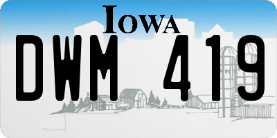 IA license plate DWM419