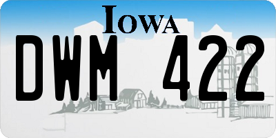 IA license plate DWM422