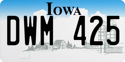 IA license plate DWM425