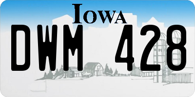 IA license plate DWM428
