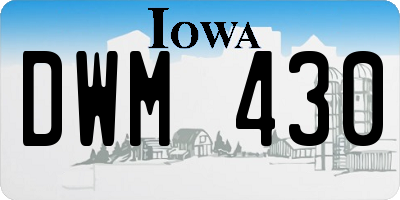 IA license plate DWM430