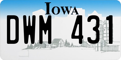 IA license plate DWM431
