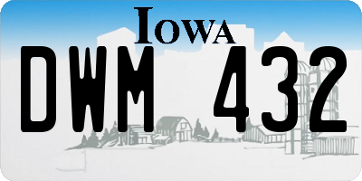 IA license plate DWM432