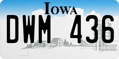IA license plate DWM436