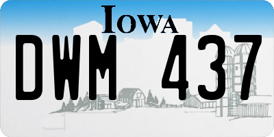 IA license plate DWM437