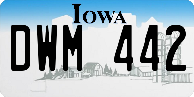 IA license plate DWM442
