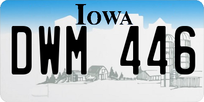 IA license plate DWM446