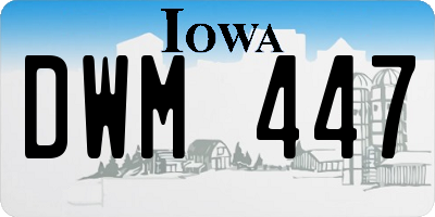 IA license plate DWM447