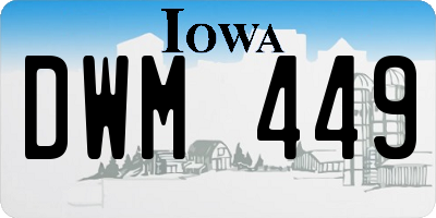 IA license plate DWM449