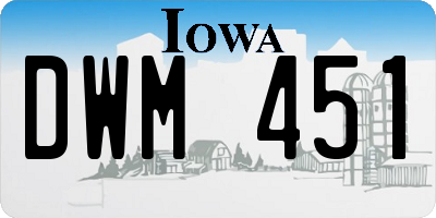 IA license plate DWM451
