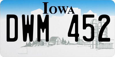 IA license plate DWM452
