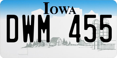 IA license plate DWM455