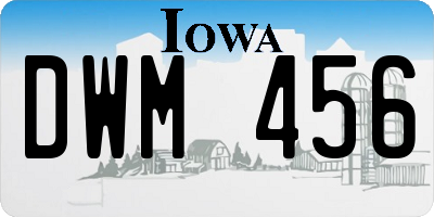 IA license plate DWM456