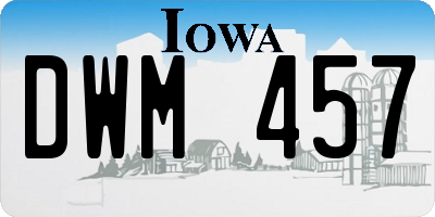 IA license plate DWM457