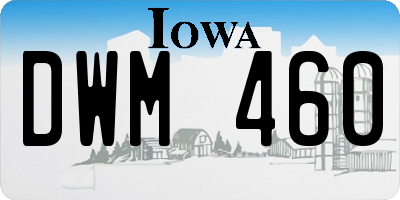 IA license plate DWM460