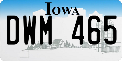 IA license plate DWM465