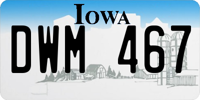 IA license plate DWM467
