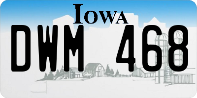 IA license plate DWM468