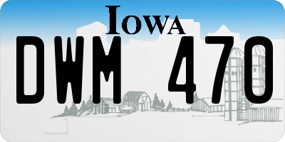 IA license plate DWM470