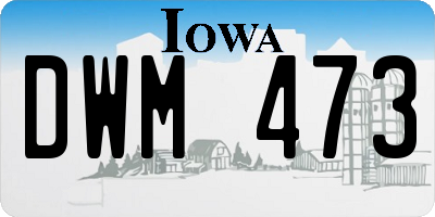 IA license plate DWM473
