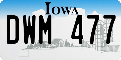 IA license plate DWM477