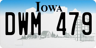 IA license plate DWM479