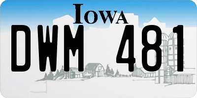 IA license plate DWM481