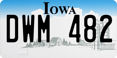 IA license plate DWM482