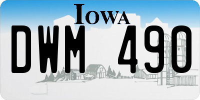 IA license plate DWM490