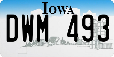 IA license plate DWM493