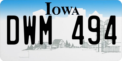 IA license plate DWM494
