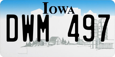 IA license plate DWM497
