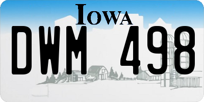 IA license plate DWM498