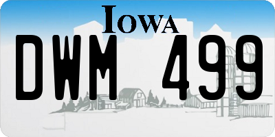 IA license plate DWM499
