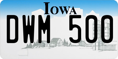 IA license plate DWM500