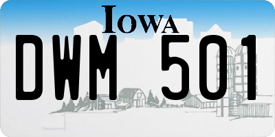IA license plate DWM501