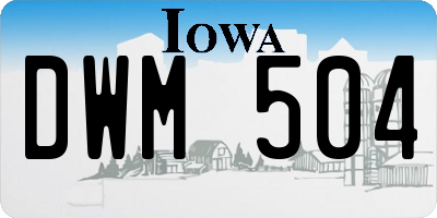 IA license plate DWM504