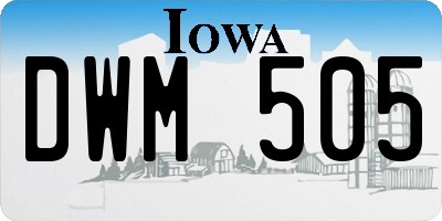 IA license plate DWM505
