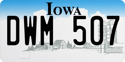 IA license plate DWM507