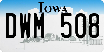 IA license plate DWM508