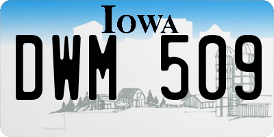IA license plate DWM509