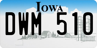 IA license plate DWM510