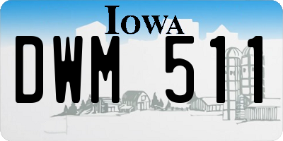 IA license plate DWM511