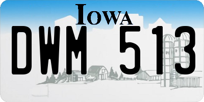 IA license plate DWM513