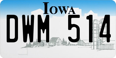 IA license plate DWM514
