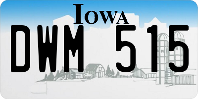 IA license plate DWM515