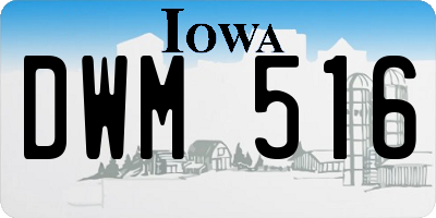 IA license plate DWM516