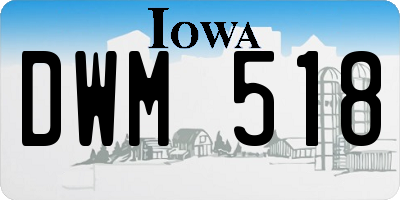 IA license plate DWM518