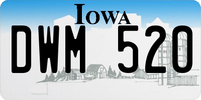IA license plate DWM520
