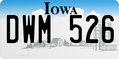 IA license plate DWM526